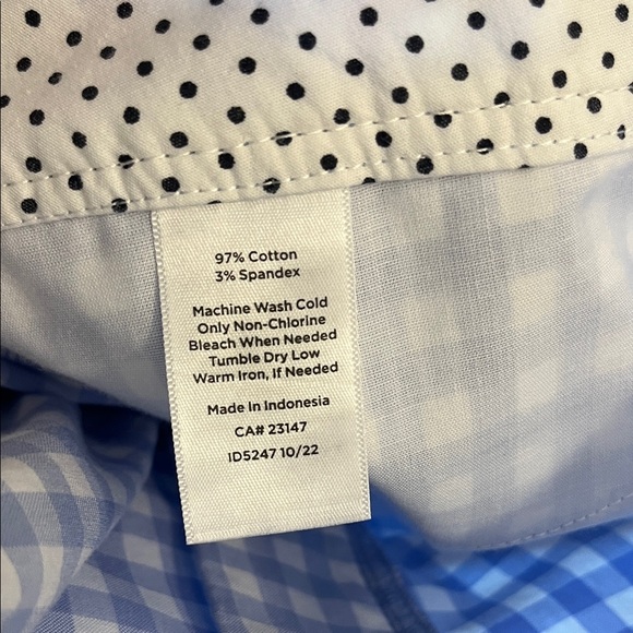 Talbots Perfect Crop Pant gingham blue & white checkered ankle pants NWT - Picture 13 of 13